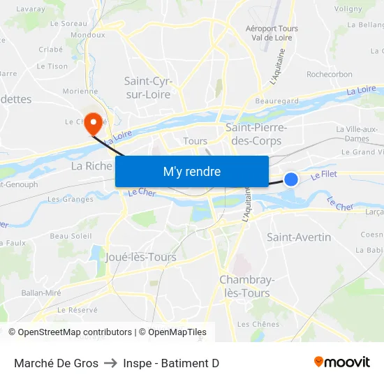 Marché De Gros to Inspe - Batiment D map