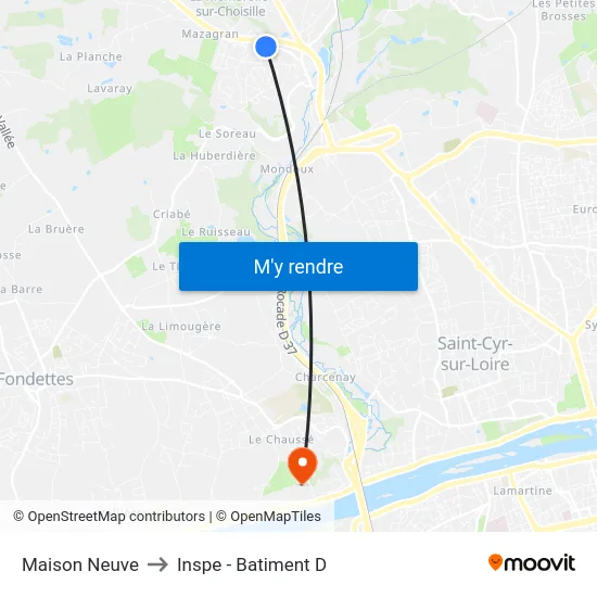 Maison Neuve to Inspe - Batiment D map
