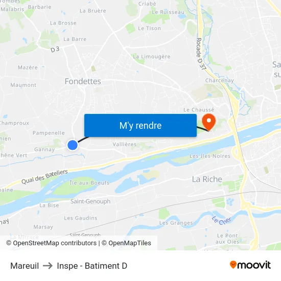 Mareuil to Inspe - Batiment D map