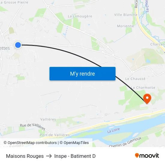 Maisons Rouges to Inspe - Batiment D map
