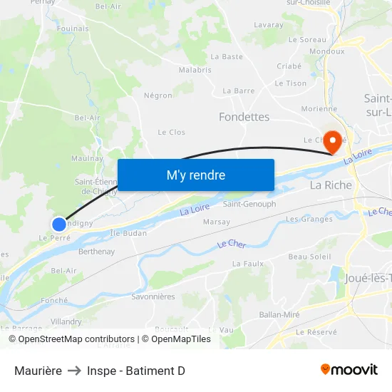 Maurière to Inspe - Batiment D map