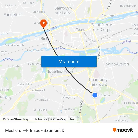 Mesliers to Inspe - Batiment D map
