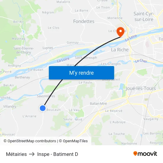 Métairies to Inspe - Batiment D map