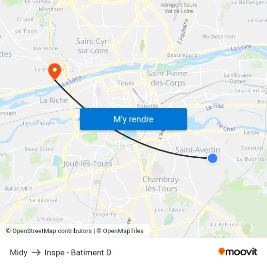 Midy to Inspe - Batiment D map