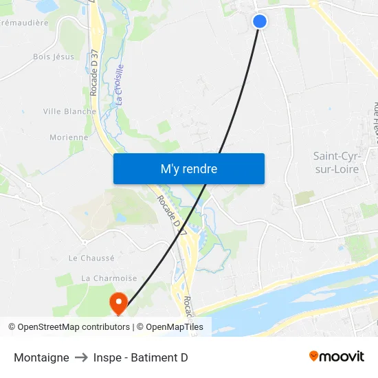 Montaigne to Inspe - Batiment D map