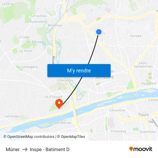 Mûrier to Inspe - Batiment D map