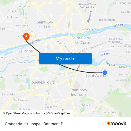Orangerie to Inspe - Batiment D map