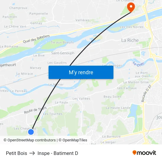 Petit Bois to Inspe - Batiment D map