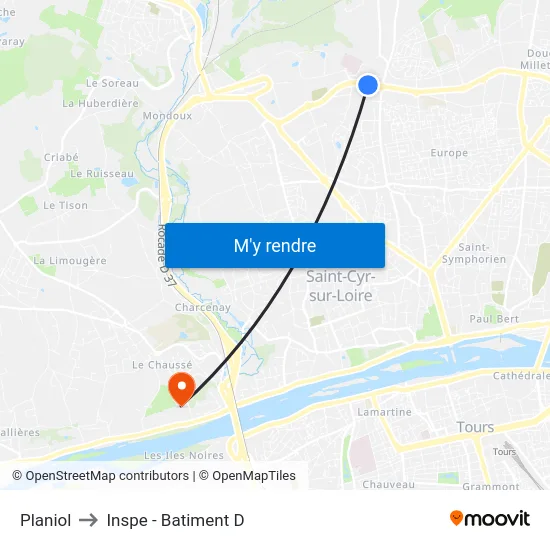 Planiol to Inspe - Batiment D map