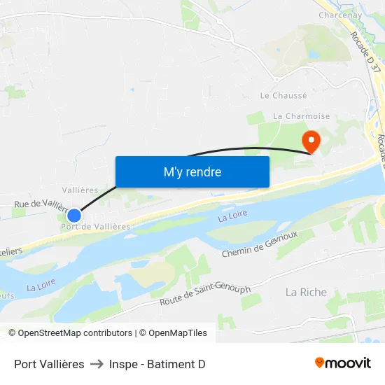 Port Vallières to Inspe - Batiment D map