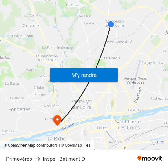 Primevères to Inspe - Batiment D map