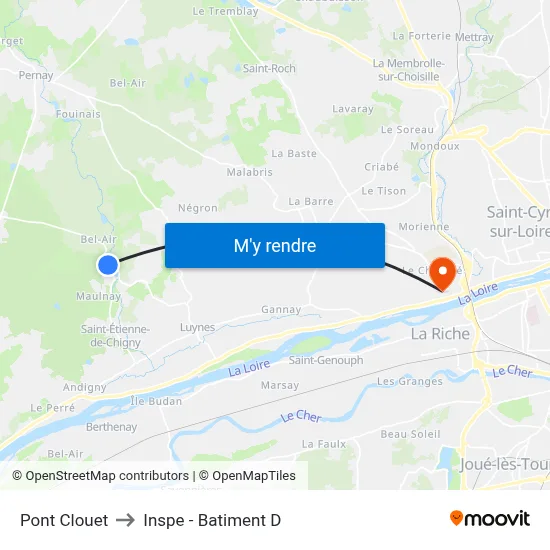 Pont Clouet to Inspe - Batiment D map