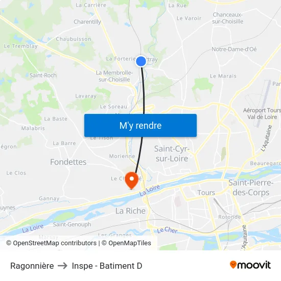 Ragonnière to Inspe - Batiment D map