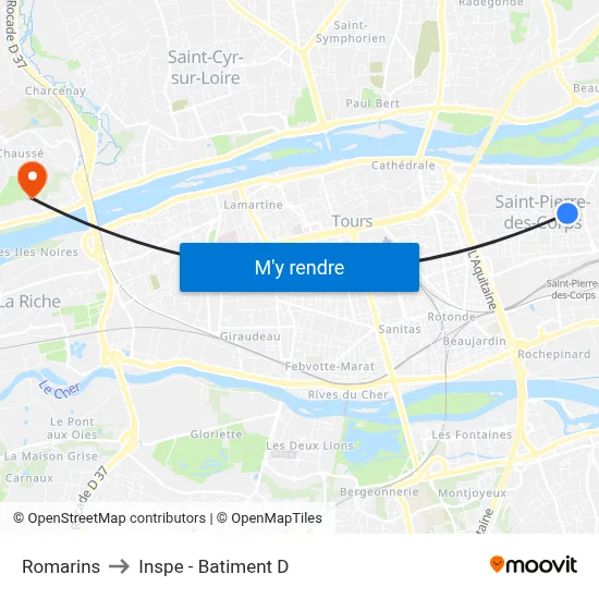 Romarins to Inspe - Batiment D map