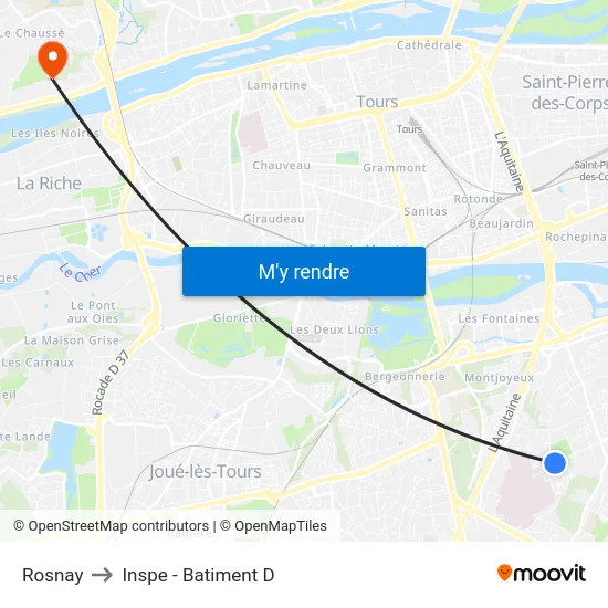 Rosnay to Inspe - Batiment D map