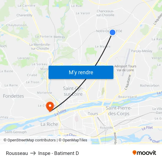 Rousseau to Inspe - Batiment D map