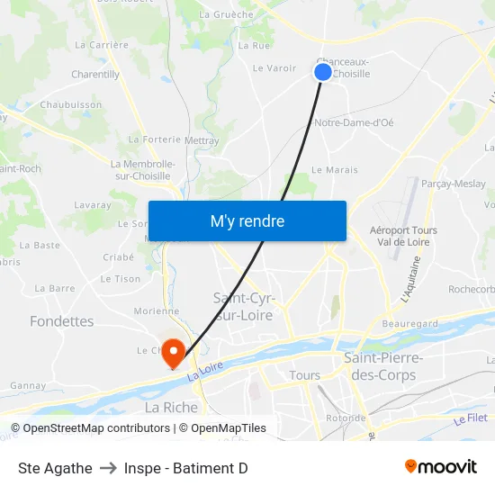 Ste Agathe to Inspe - Batiment D map