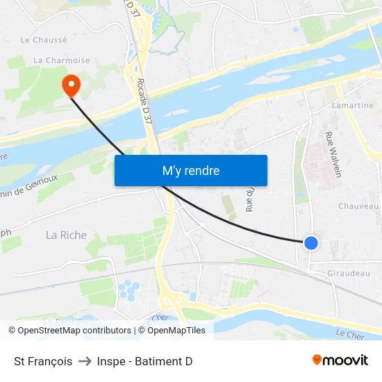 St François to Inspe - Batiment D map