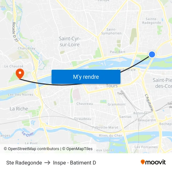 Ste Radegonde to Inspe - Batiment D map