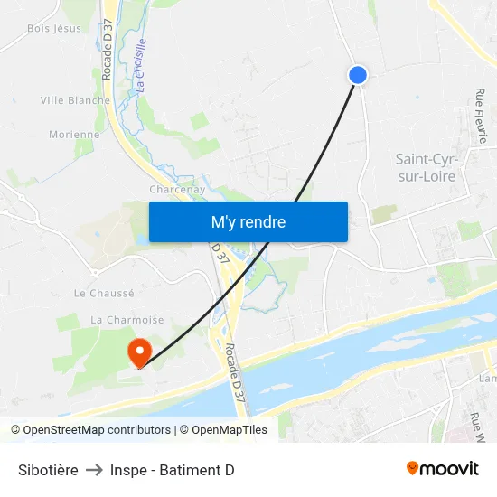 Sibotière to Inspe - Batiment D map