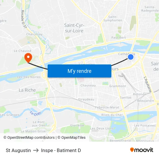 St Augustin to Inspe - Batiment D map