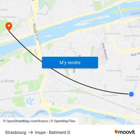 Strasbourg to Inspe - Batiment D map