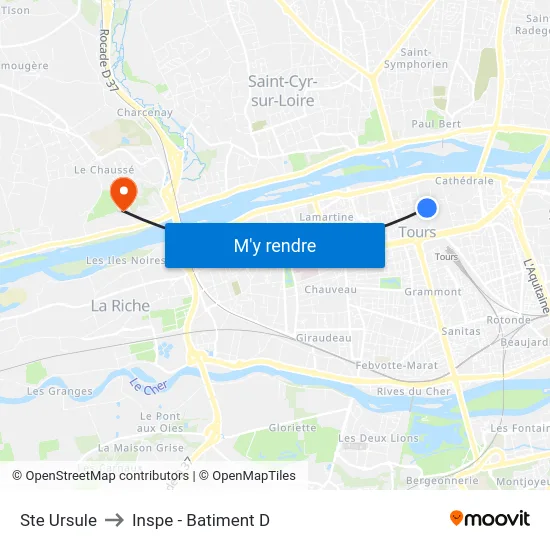 Ste Ursule to Inspe - Batiment D map