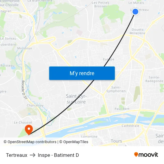 Tertreaux to Inspe - Batiment D map