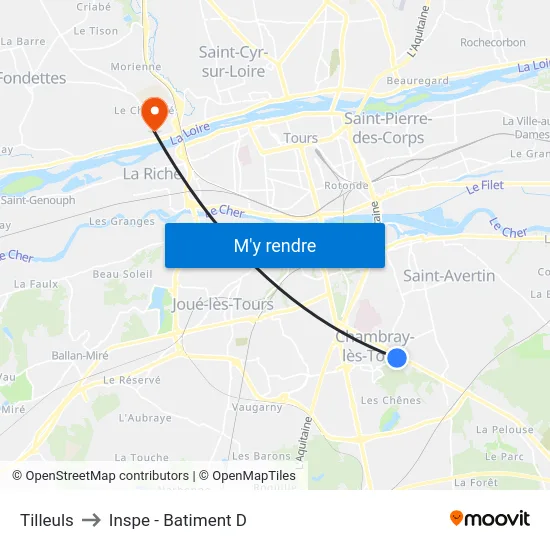 Tilleuls to Inspe - Batiment D map