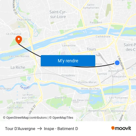 Tour D'Auvergne to Inspe - Batiment D map
