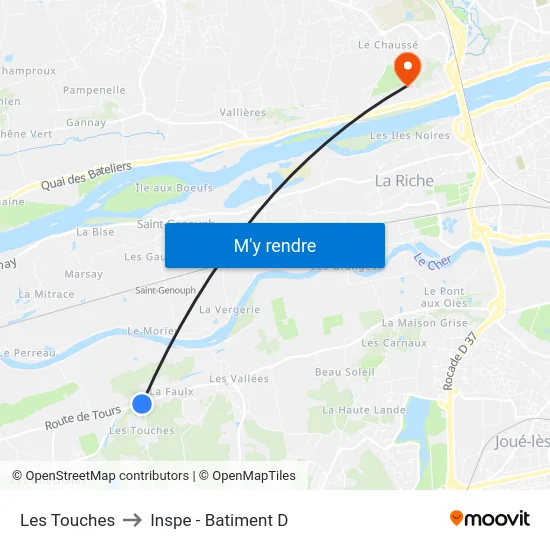 Les Touches to Inspe - Batiment D map