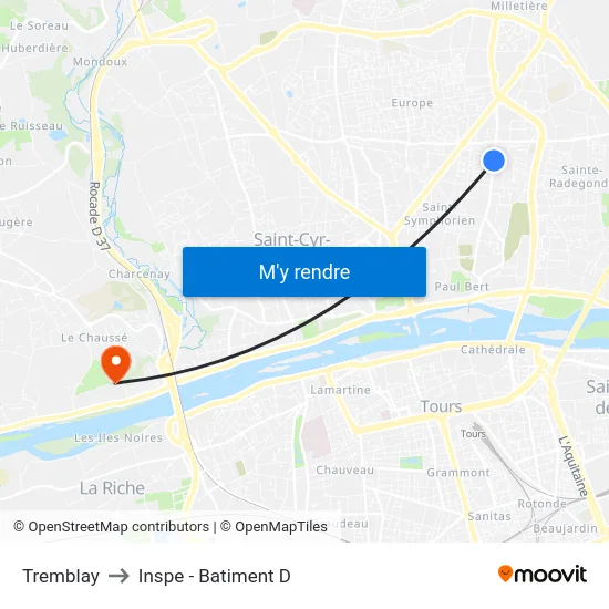 Tremblay to Inspe - Batiment D map