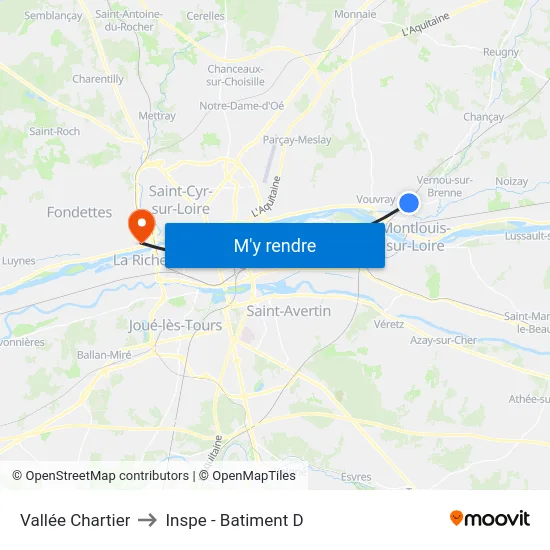 Vallée Chartier to Inspe - Batiment D map