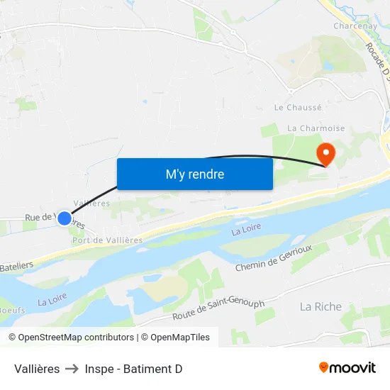 Vallières to Inspe - Batiment D map
