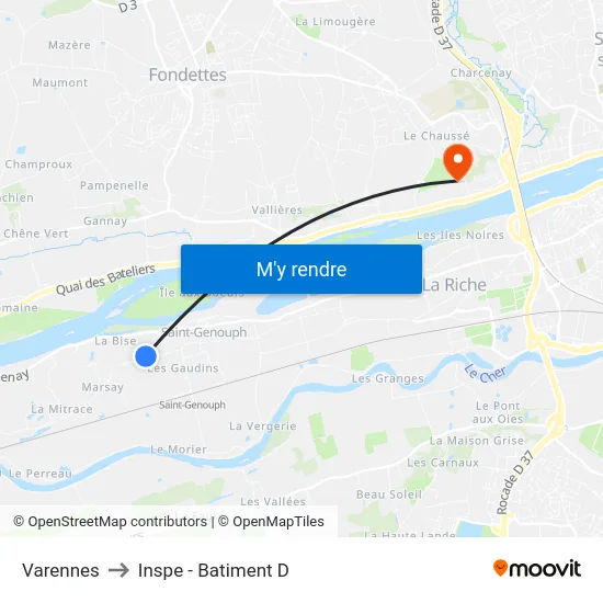 Varennes to Inspe - Batiment D map