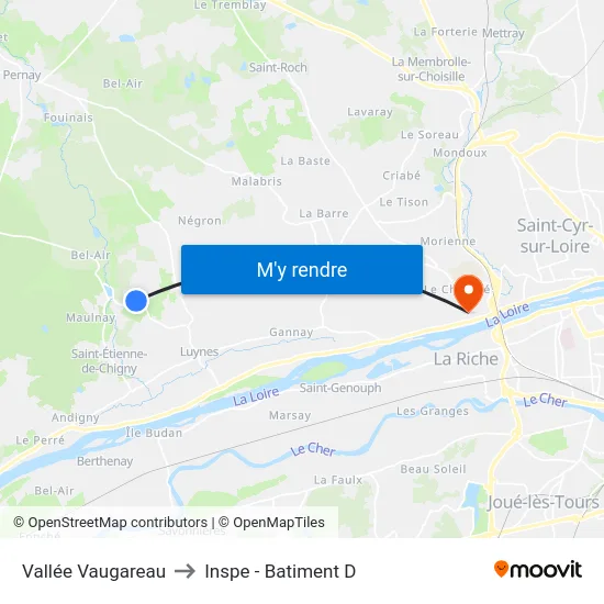 Vallée Vaugareau to Inspe - Batiment D map