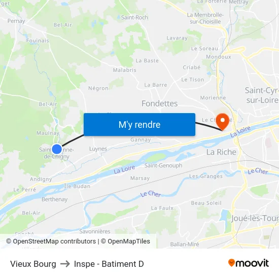Vieux Bourg to Inspe - Batiment D map