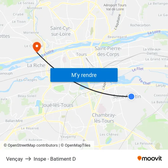 Vençay to Inspe - Batiment D map