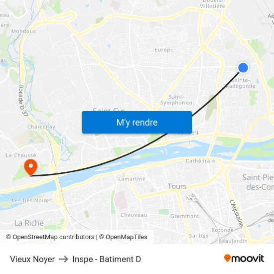Vieux Noyer to Inspe - Batiment D map
