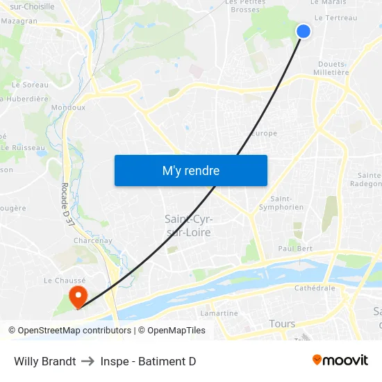 Willy Brandt to Inspe - Batiment D map