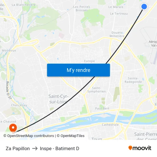 Za Papillon to Inspe - Batiment D map