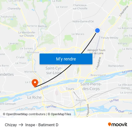 Chizay to Inspe - Batiment D map