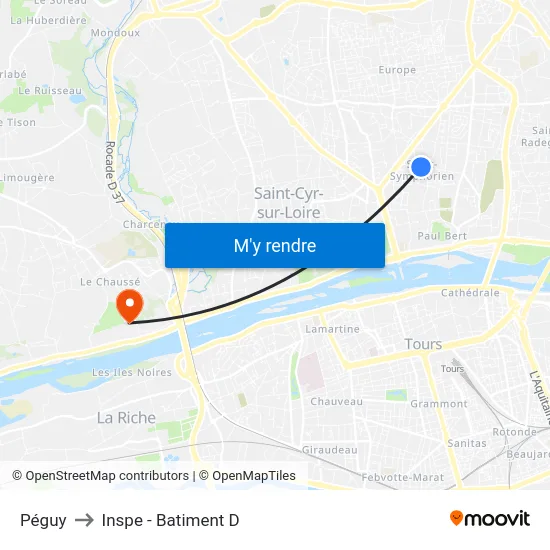 Péguy to Inspe - Batiment D map
