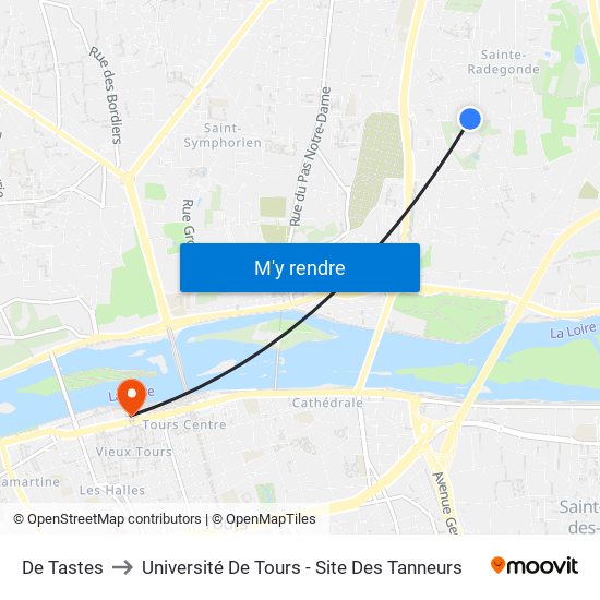 De Tastes to Université De Tours - Site Des Tanneurs map