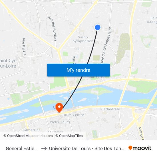 Général Estienne to Université De Tours - Site Des Tanneurs map
