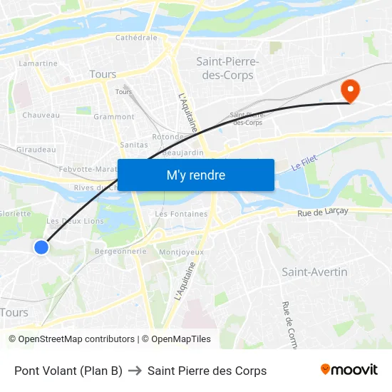 Pont Volant (Plan B) to Saint Pierre des Corps map