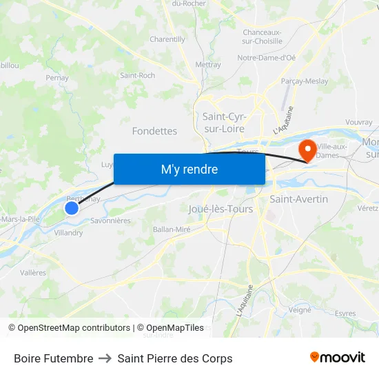 Boire Futembre to Saint Pierre des Corps map