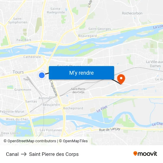 Canal to Saint Pierre des Corps map