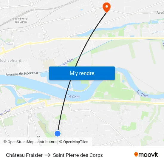 Château Fraisier to Saint Pierre des Corps map