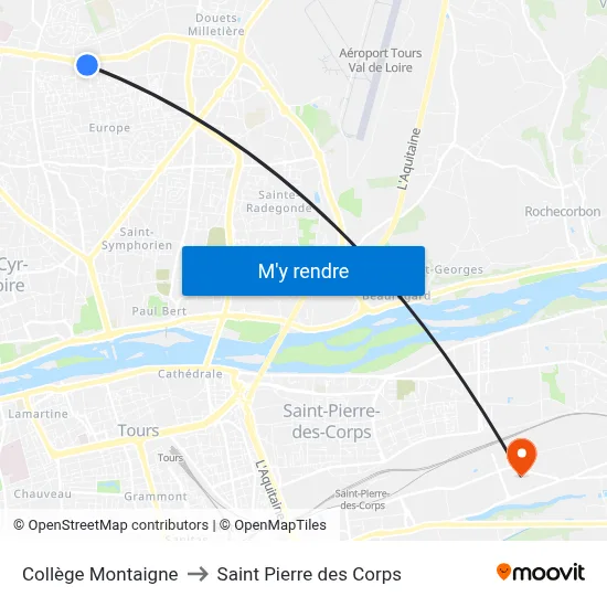 Collège Montaigne to Saint Pierre des Corps map